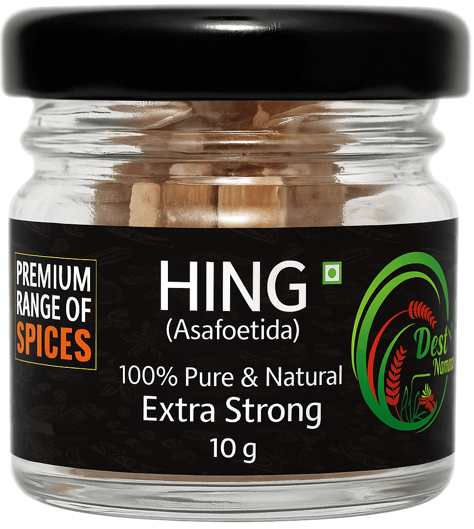 Pure &amp; Authentic Hing/Asafoetida 10 ml glass jar - Desi By Nature